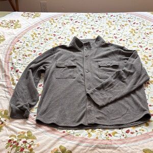 Tommy Bahama Men's Gray Button-Up Fleece
